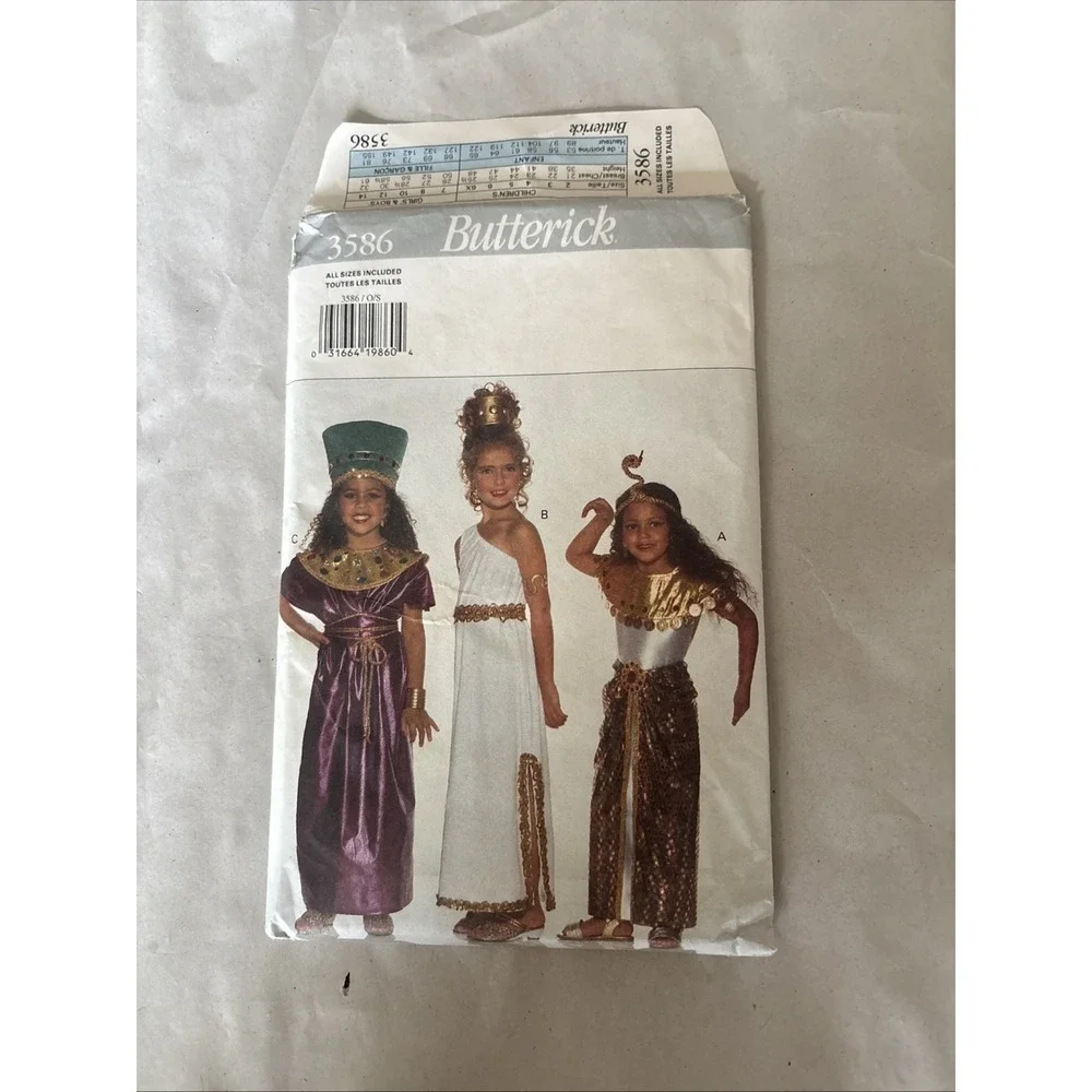 1994 Butterick Sewing Pattern 3586 Egyptian Princess Costumes Size 4-14 Uncut